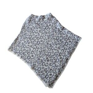 Nardi & Tagliaferri Leopard Print Knit Poncho Mohair Wool Blend Made in Italy